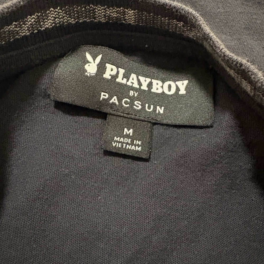 Playboy by Pacsun Men's Black Logo Crew Neck T-Shirt Medium - Picture 4 of 5